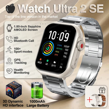 For IOS Watch Ultra 2 SE Men Women Smart Bracelet 1000Mah Battery GPS AMOLED Display Bluetooth Call Sport Waterproof Smart Watch