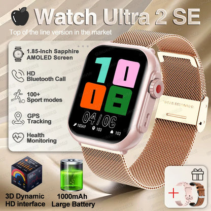 For IOS Watch Ultra 2 SE Men Women Smart Bracelet 1000Mah Battery GPS AMOLED Display Bluetooth Call Sport Waterproof Smart Watch