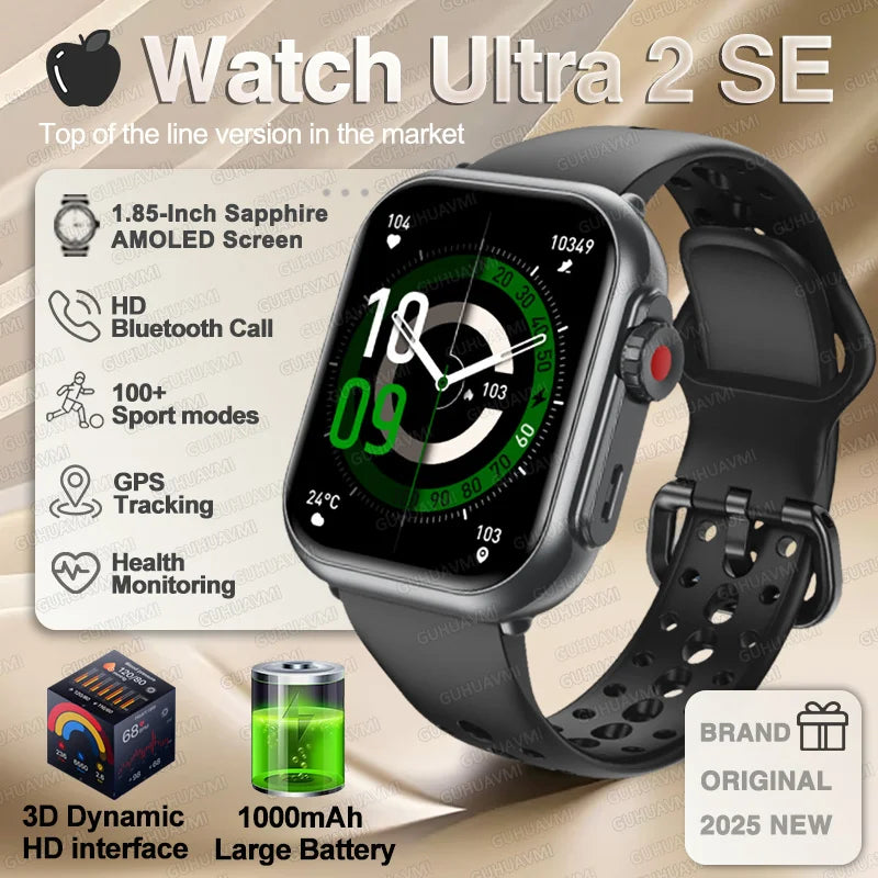 For IOS Watch Ultra 2 SE Men Women Smart Bracelet 1000Mah Battery GPS AMOLED Display Bluetooth Call Sport Waterproof Smart Watch