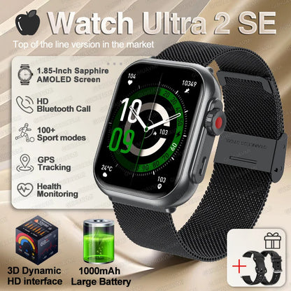 For IOS Watch Ultra 2 SE Men Women Smart Bracelet 1000Mah Battery GPS AMOLED Display Bluetooth Call Sport Waterproof Smart Watch