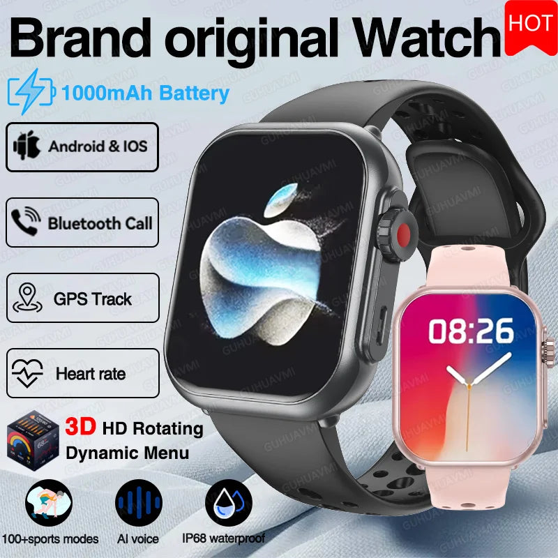 For IOS Watch Ultra 2 SE Men Women Smart Bracelet 1000Mah Battery GPS AMOLED Display Bluetooth Call Sport Waterproof Smart Watch