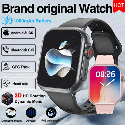 For IOS Watch Ultra 2 SE Men Women Smart Bracelet 1000Mah Battery GPS AMOLED Display Bluetooth Call Sport Waterproof Smart Watch