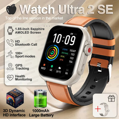 For IOS Watch Ultra 2 SE Men Women Smart Bracelet 1000Mah Battery GPS AMOLED Display Bluetooth Call Sport Waterproof Smart Watch